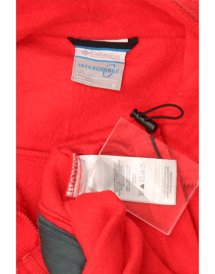 COLUMBIA Mens Interchange Fleece Jacket UK 36 Small Red Polyester
