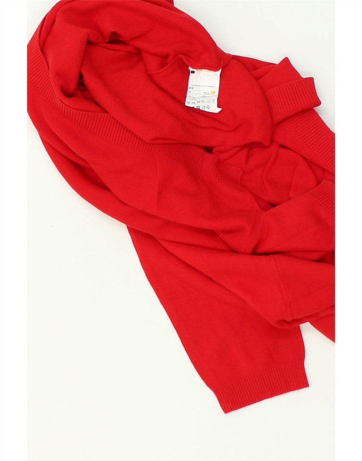BENETTON Womens Boat Neck Jumper Sweater UK 14 Medium Red Cotton | Vintage Benetton | Thrift | Second-Hand Benetton | Used Clothing | Messina Hembry 