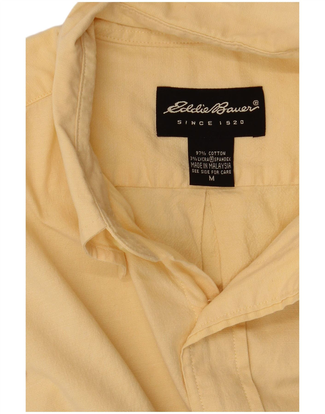 Ανδρικό κοντομάνικο πουκάμισο Eddie Bauer, μεσαίο κίτρινο βαμβακερό