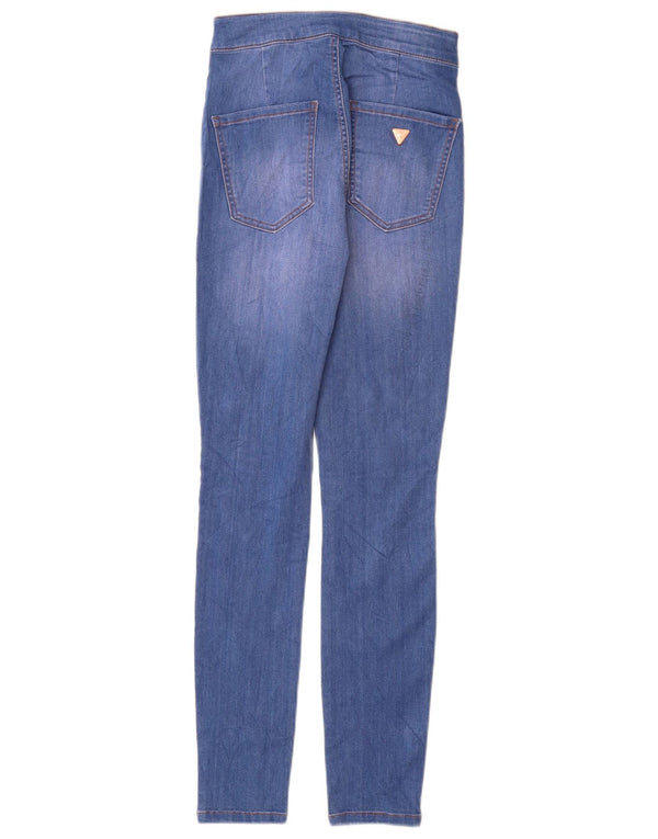GUESS Γυναικείο Ψηλόμεσο Skinny Jeans W24 L28 Μπλε βαμβακερό