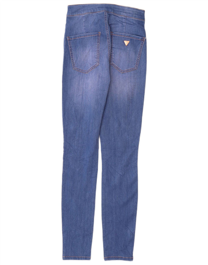 GUESS Γυναικείο Ψηλόμεσο Skinny Jeans W24 L28 Μπλε βαμβακερό
