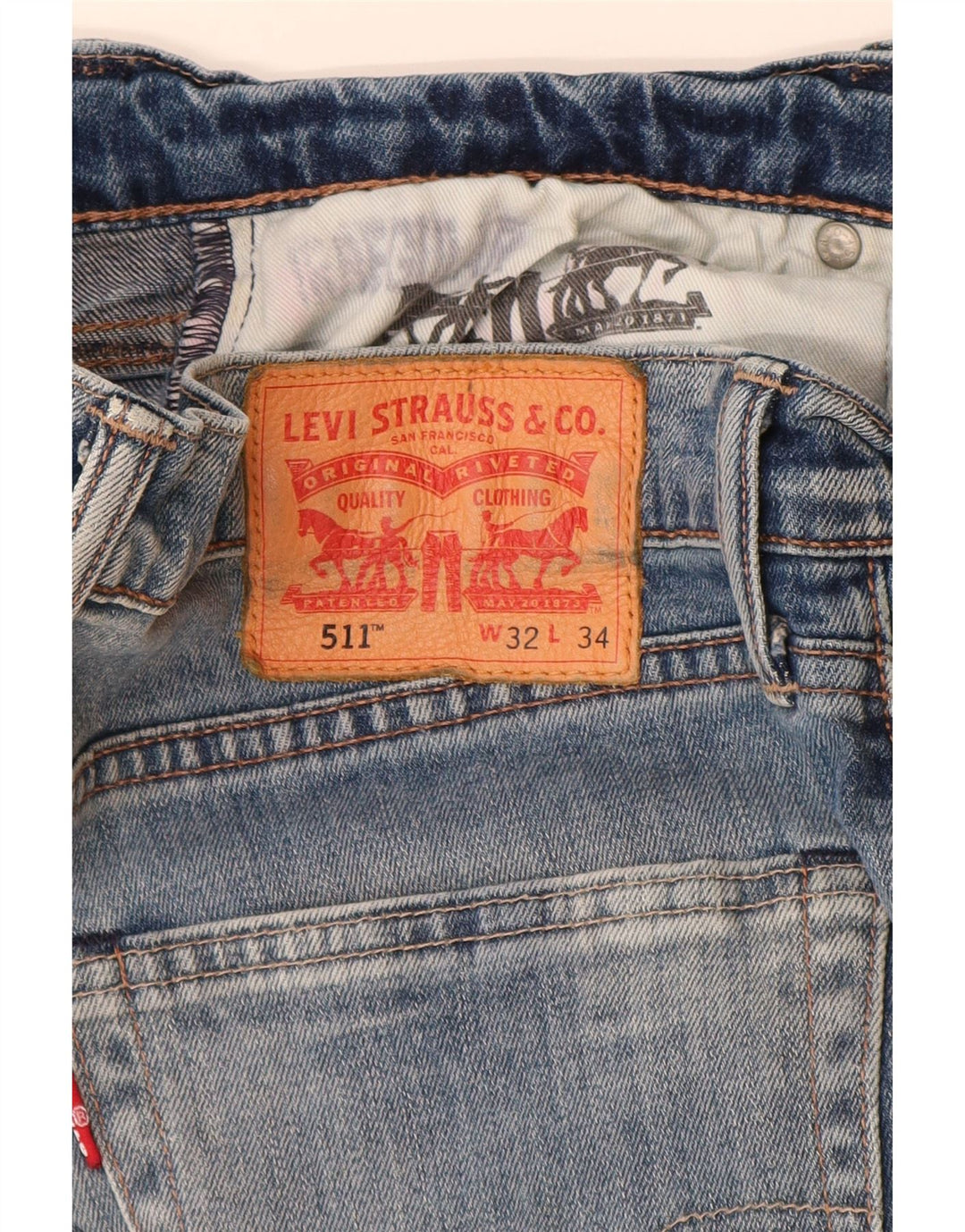 Levi's Mens 511 Slim Jeans W32 L31 Blue Cotton