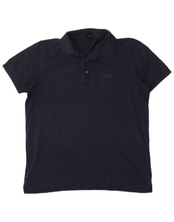 Hugo Boss Mens Polo Shirt Medium Navy Blue Cotton