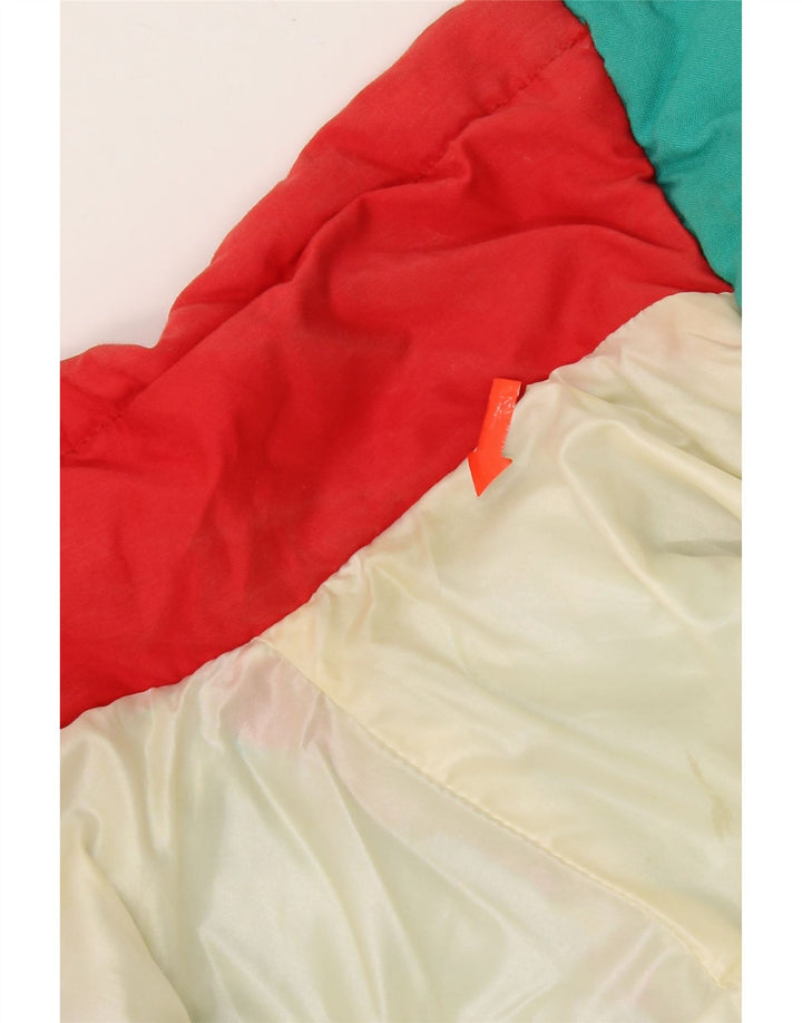 Vintage γυναικείο μπουφάν με κουκούλα με επένδυση IT 42 μεσαίο πολύχρωμο μπλοκ χρώματος