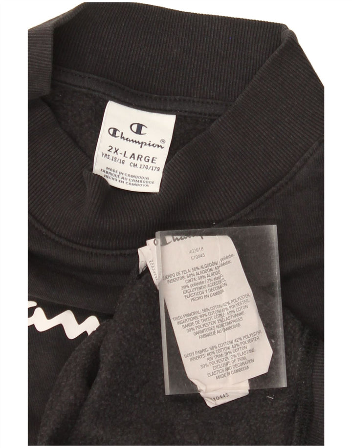 CHAMPION Γραφικό Φούτερ για αγόρια 15-16 ετών 2XL Μαύρο βαμβακερό