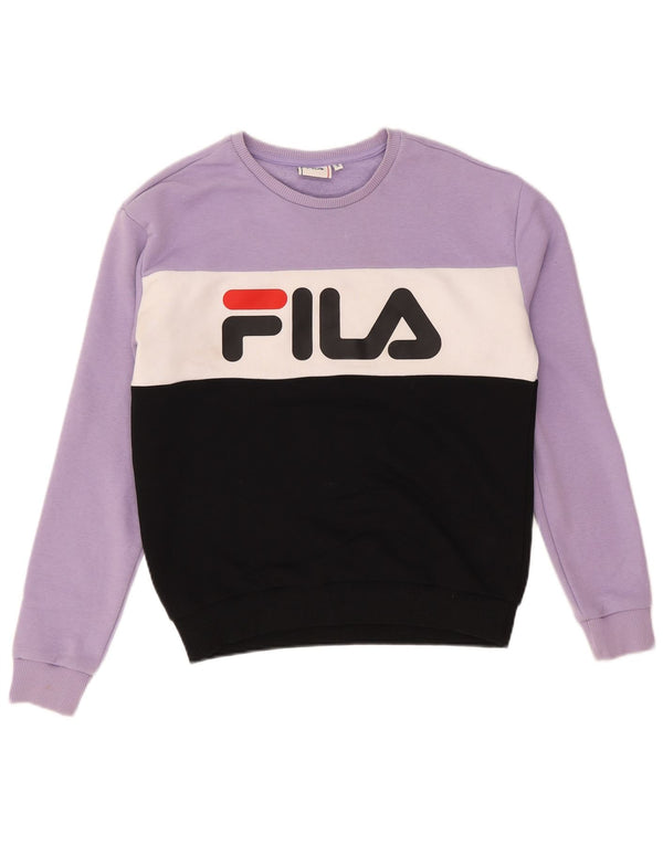 Γυναικείο γραφικό φούτερ Fila Jumper UK 10 Small Purple Colourblock