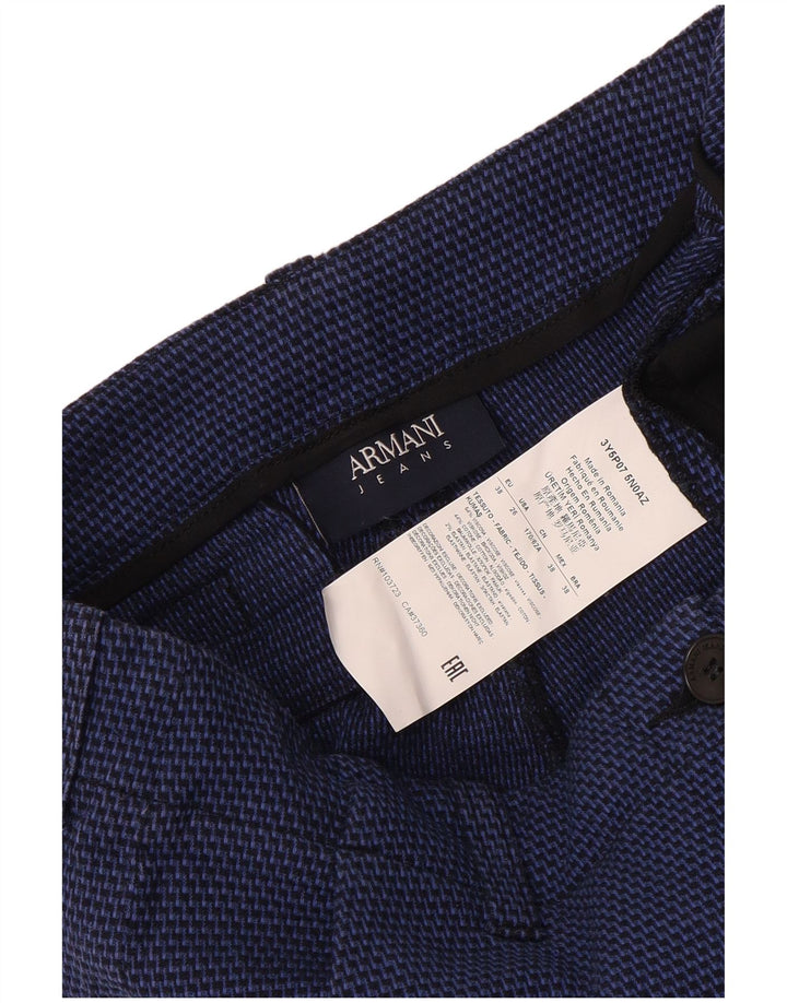 Armani Γυναικείο Skinny παντελόνι Chino EU 38 Medium W28 L29 Blue Houndstooth