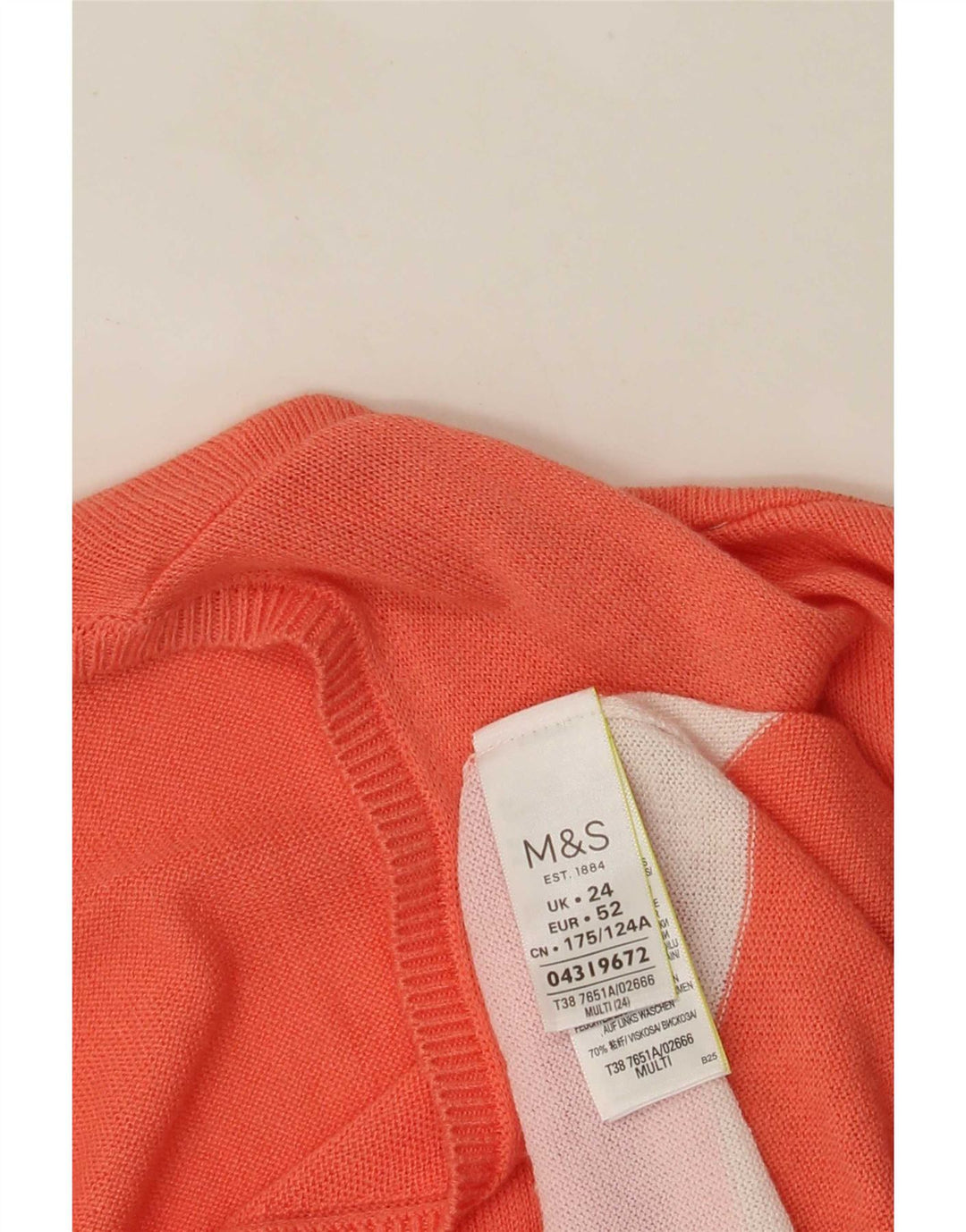 Marks & Spencer Γυναικείο πουλόβερ με λαιμόκοψη UK 24 4XL πολύχρωμο