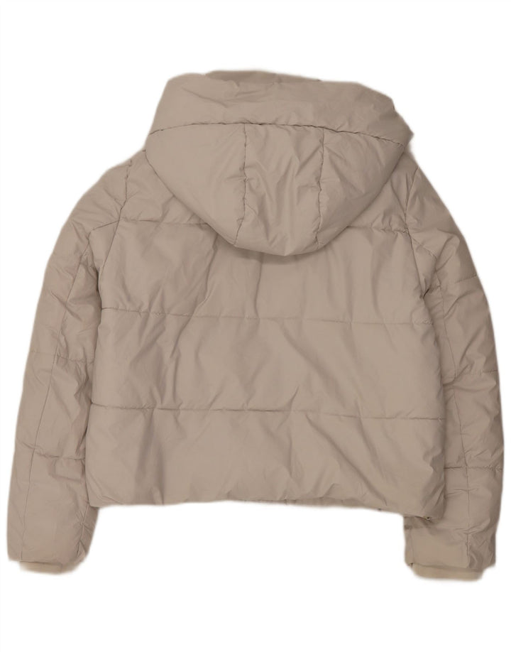 Zara Γυναικείο μπουφάν με κουκούλα UK 16 Large White Polyester