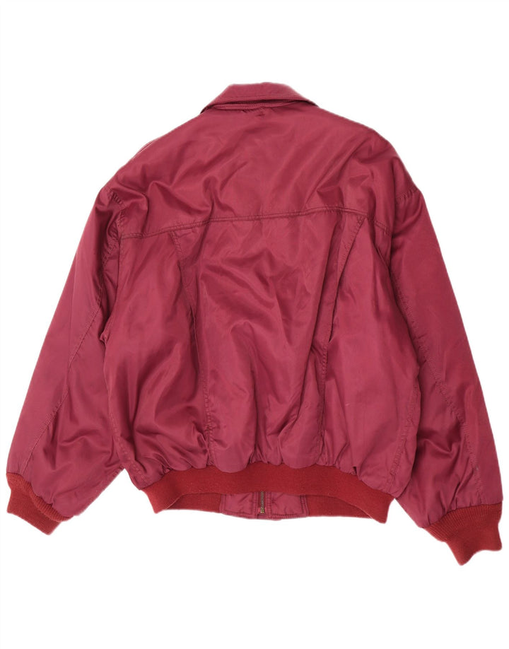 Vintage Ανδρικό τζάκετ Bomber UK 38 Medium Burgundy Nylon
