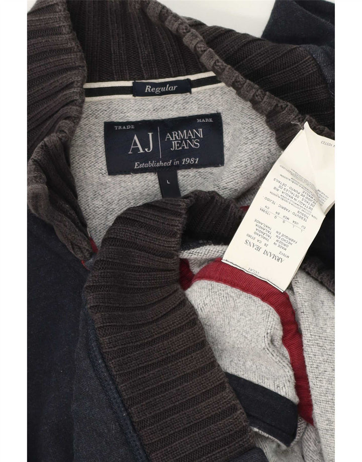 Armani Jeans Ανδρική Ζακέτα πουλόβερ Μεγάλο Ναυτικό Βαμβακερό