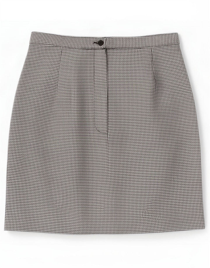 Vintage Γυναικεία Μίνι Φούστα IT 42 Medium W26 Μαύρο Houndstooth Πολυεστέρας