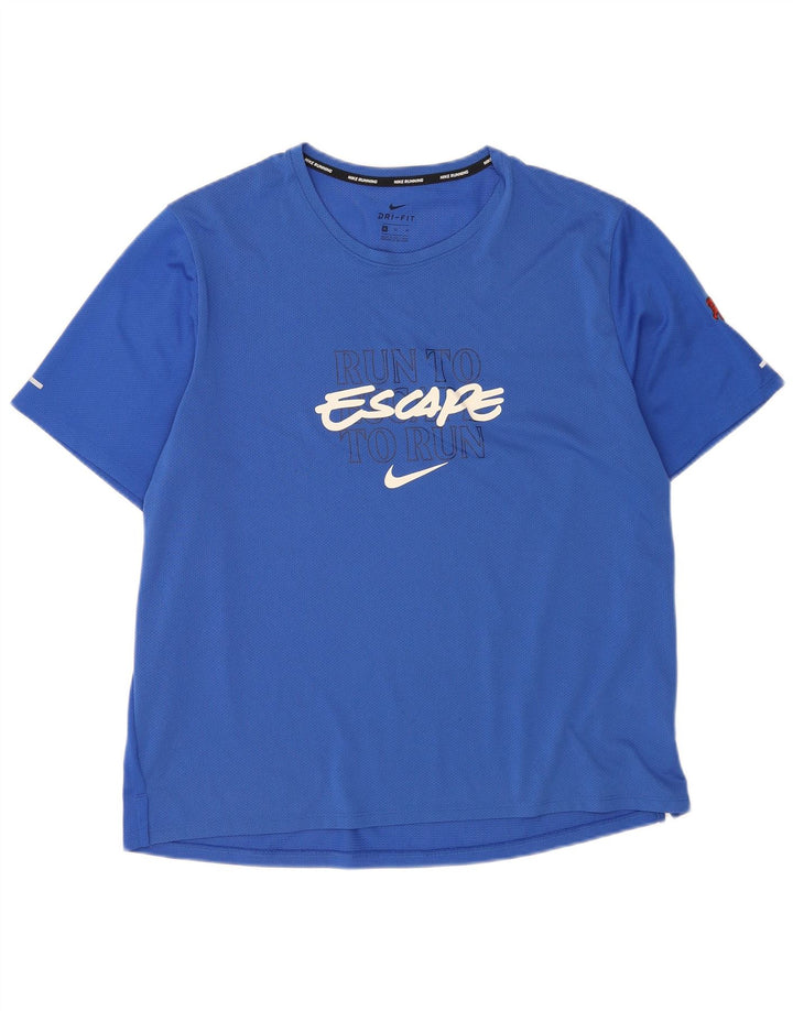 Ανδρικό γραφικό T-Shirt Nike, ανδρικό Dri Fit, Μπλε πολυεστέρας XL