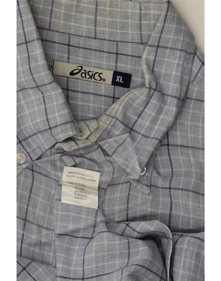 ASICS Mens Shirt XL Blue Check Cotton