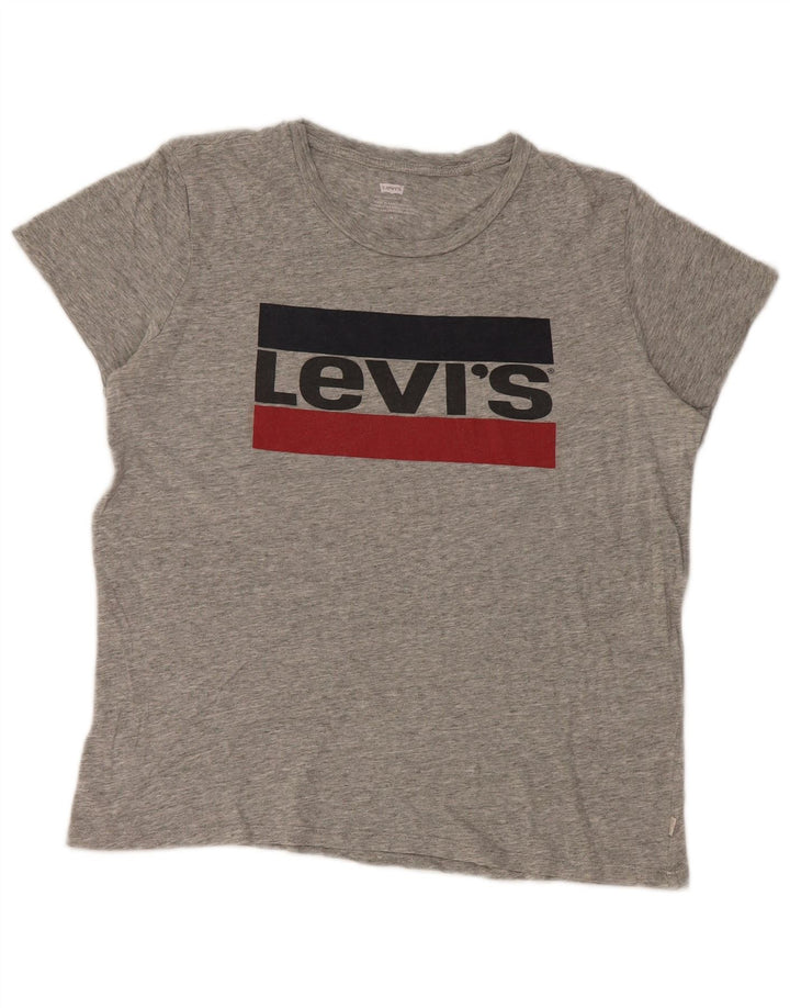 Γυναικείο γραφικό μπλουζάκι Levi's Top UK 14 μεσαίο γκρι βαμβακερό