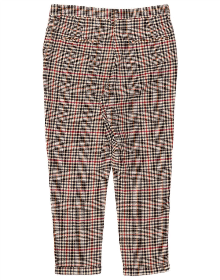 Zara Ανδρικό Cropped Παντελόνι EU 40 Medium W31 L25 Beige Check Polyester