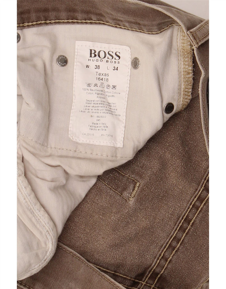 Ανδρικό τζιν HUGO BOSS Cropped W38 L25 Καφέ Βαμβακερό