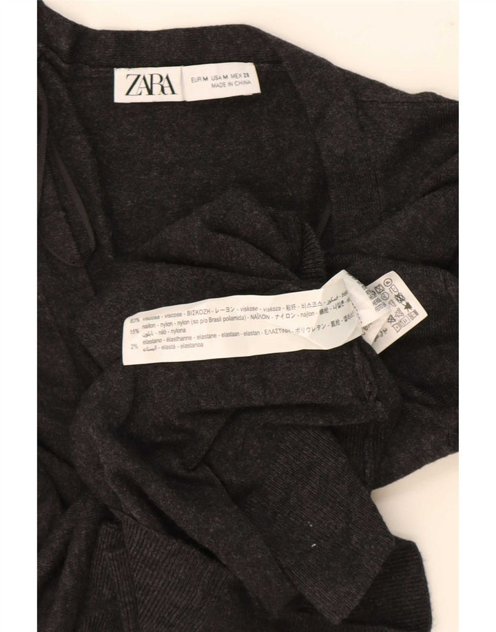 Zara Γυναικεία Ζακέτα UK 12 Μεσαία Γκρι Βισκόζη
