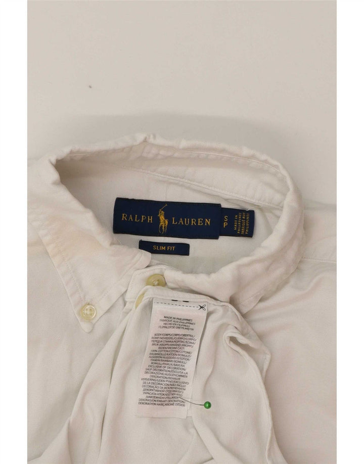 Ανδρικό πουκάμισο Ralph Lauren Slim Fit Μικρό λευκό βαμβακερό