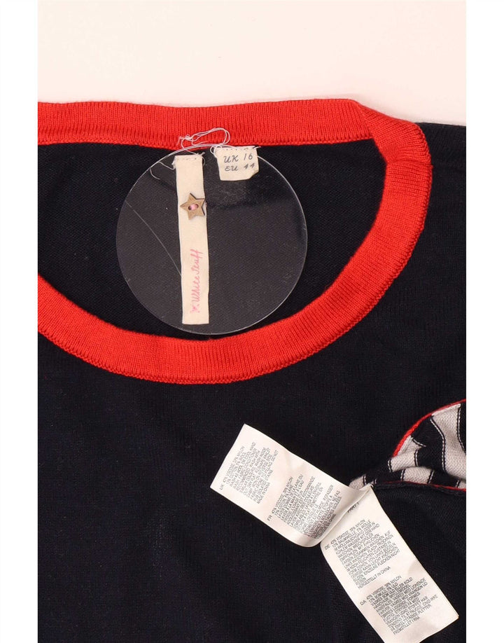 White Stuff Γυναικείο πουλόβερ με λαιμόκαυμα UK 16 Large Navy Blue