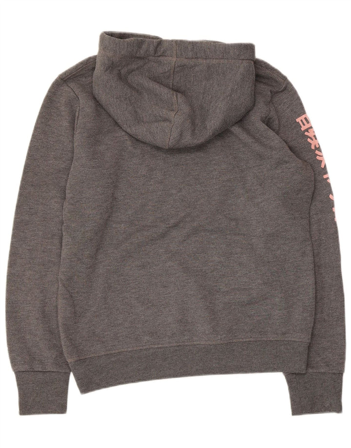 Γυναικείο γραφικό κουκούλα SUPERDRY UK 14 Medium Grey Polyester