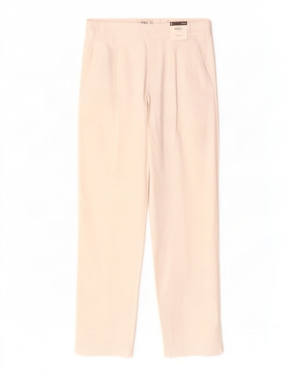 Marks & Spencer Γυναικείο κοντό καθημερινό παντελόνι UK 8 Small W26 L27 Λευκό