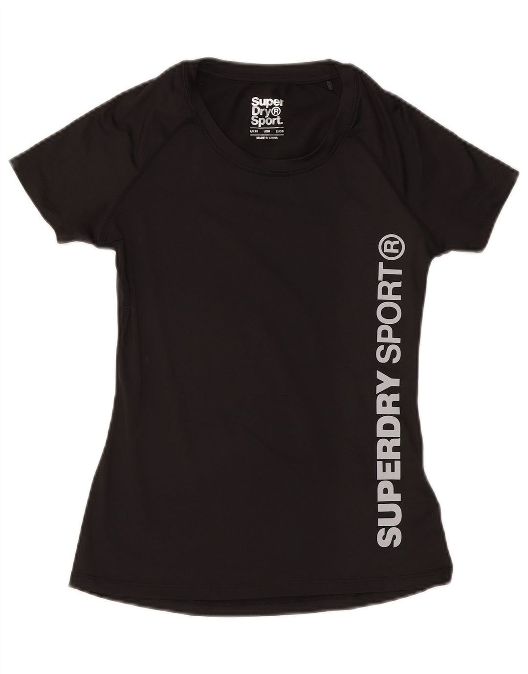 Γυναικείο γραφικό μπλουζάκι SUPERDRY Top UK 10 Small Black Polyester