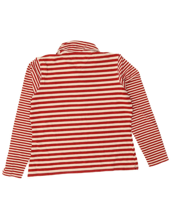 TOMMY HILFIGER Γυναικείο μακρυμάνικο μπλουζάκι πόλο UK 18 XL κόκκινο ριγέ βαμβακερό