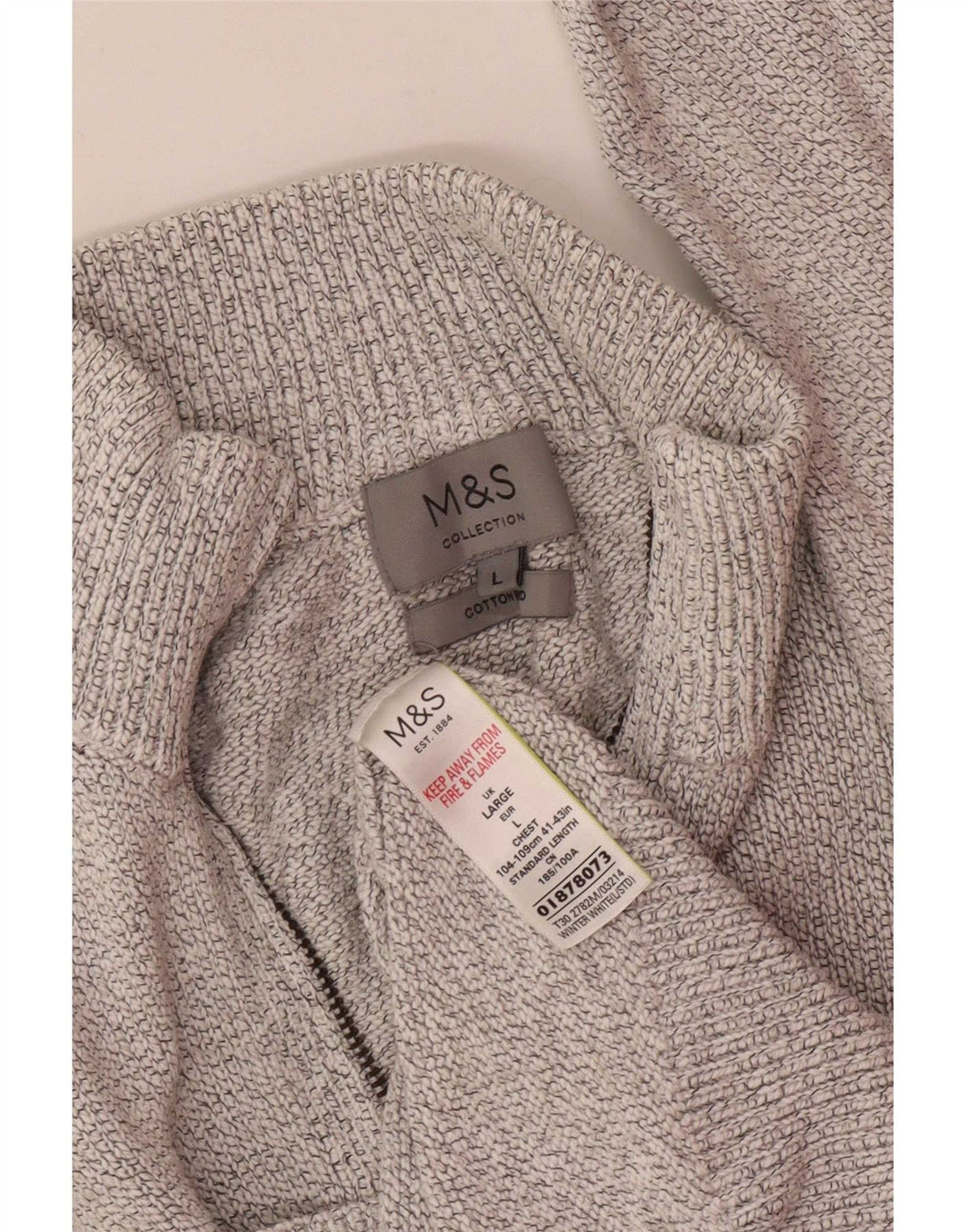 Marks & Spencer Ανδρικό πουλόβερ με φερμουάρ από βαμβακερό ύφασμα