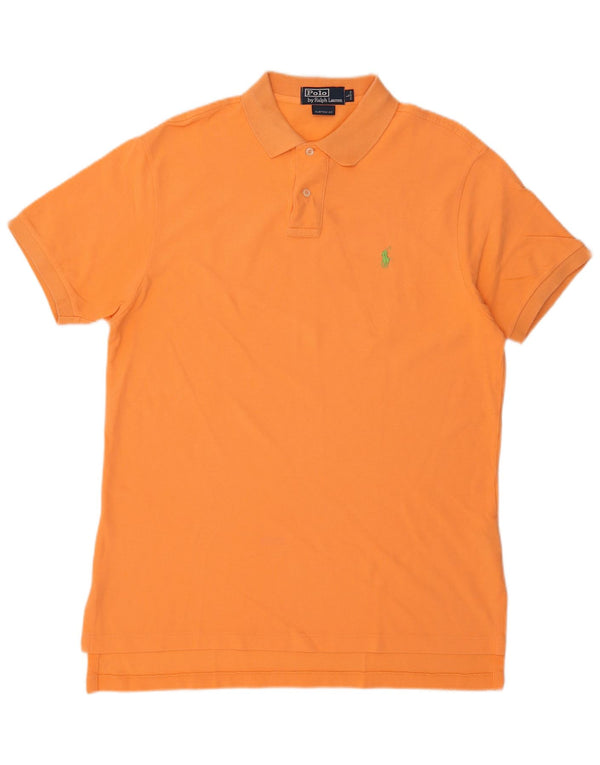 Polo Ralph Lauren Mens Custom Fit Polo Shirt Large Orange Cotton