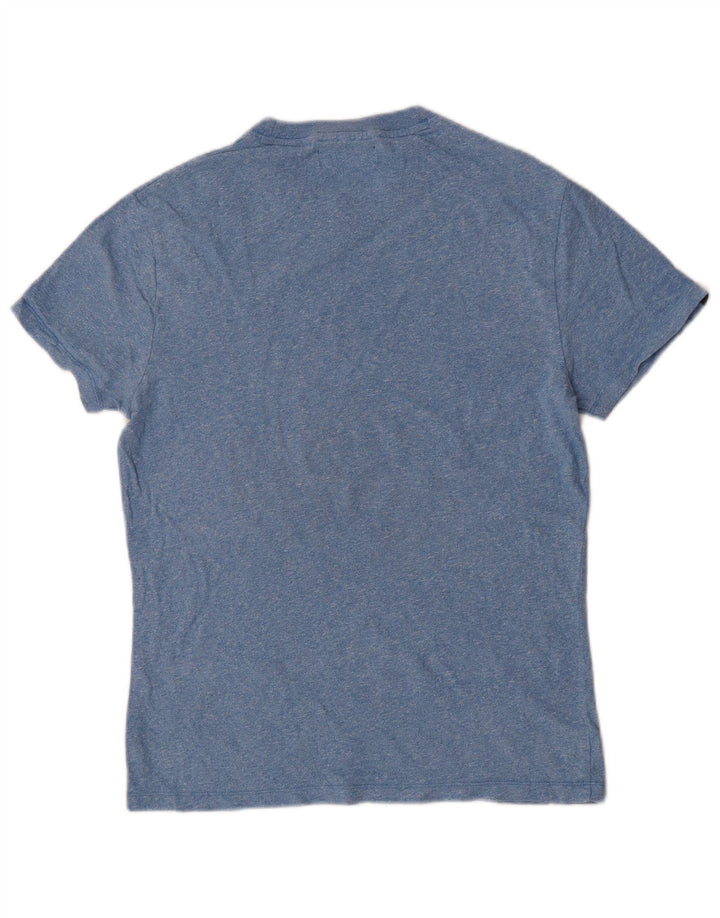 Ανδρικό T-Shirt Superdry Top Βαμβακερό μεσαίο μπλε φλοκωμένο