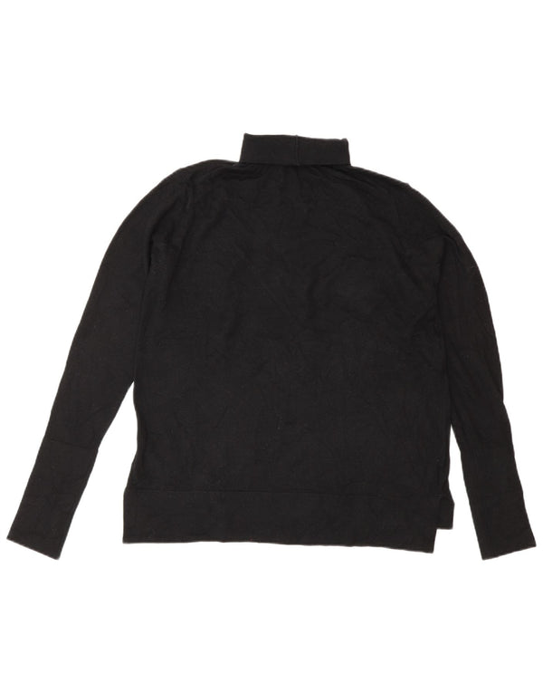 Zara Γυναικείο πουλόβερ με ρολό λαιμόκοψη UK 14 Medium Black Modal