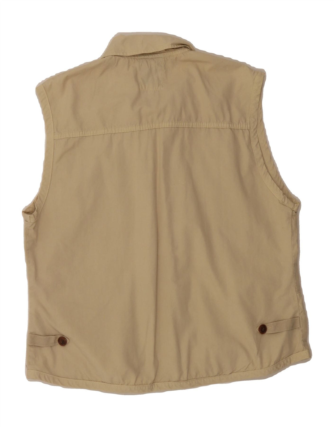 VINTAGE Womens Oversized Utility Gilet IT 46 Large Beige Cotton Vintage Vintage and Second-Hand Vintage from Messina Hembry 