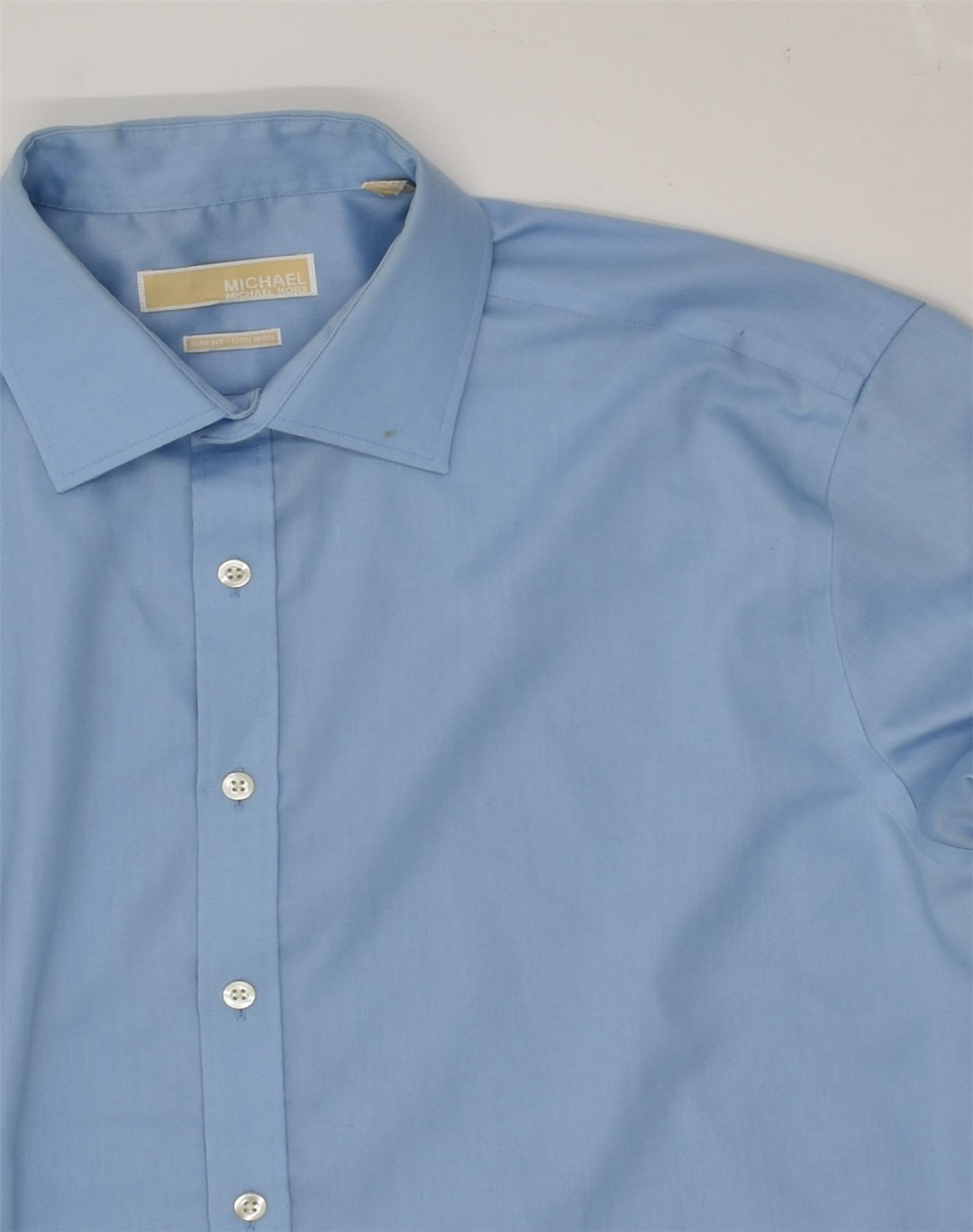 MICHAEL KORS Mens Slim Fit Shirt Size 16 1/2 Large Blue Cotton | Vintage Michael Kors | Thrift | Second-Hand Michael Kors | Used Clothing | Messina Hembry 