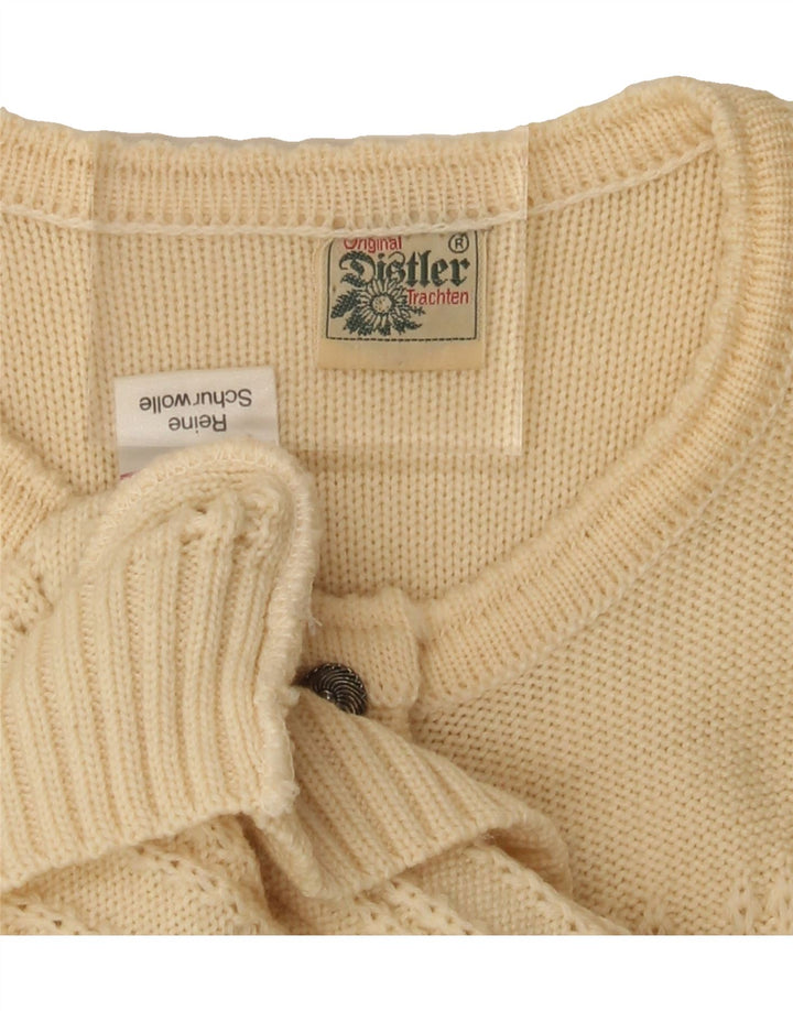 DISTLER Womens Cardigan Sweater UK 12 Medium Beige Virgin Wool Vintage Distler and Second-Hand Distler from Messina Hembry 