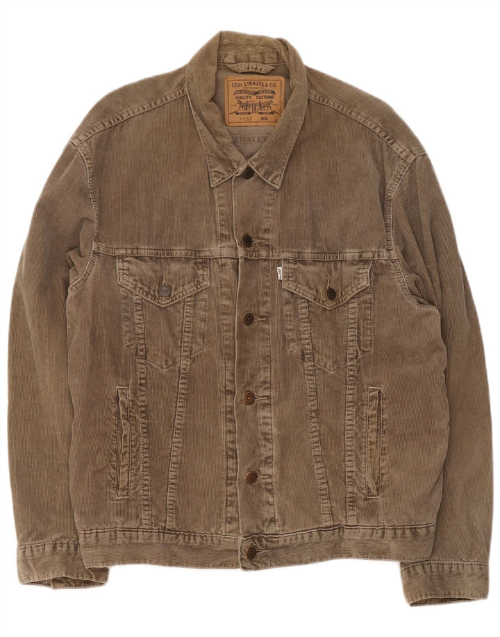 Γυναικείο κοτλέ μπουφάν Levi's UK 40 μεγάλο καφέ βαμβακερό