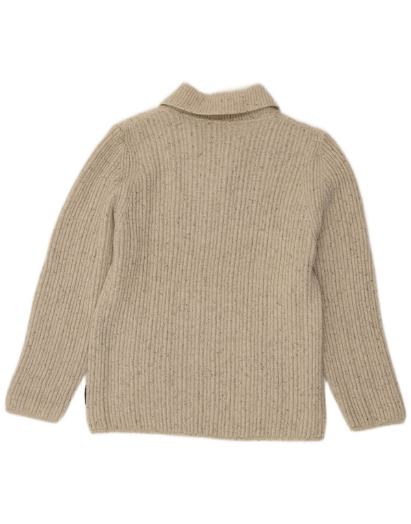 Vintage γυναικείο πουλόβερ με λαιμό σάλι EU 40 Medium Off White Flecked