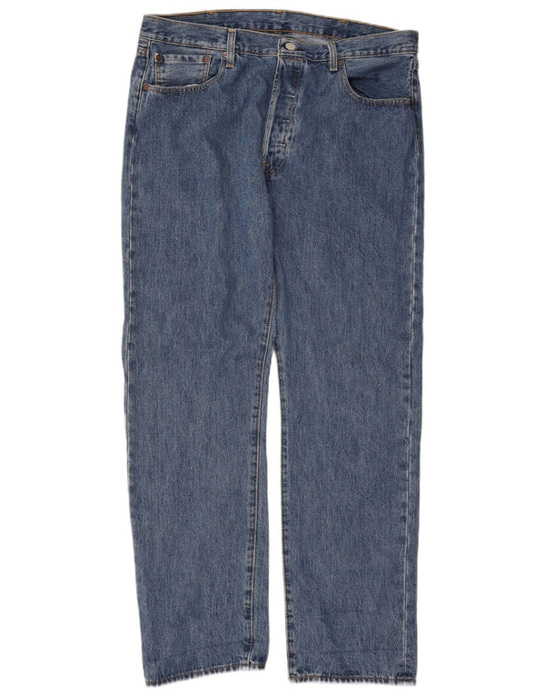 Levi's Mens 501 Straight Jeans W38 L32 Μπλε Βαμβακερό