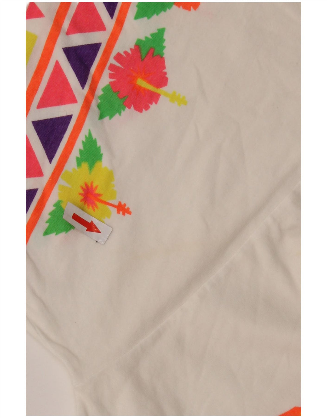 Vintage Ανδρικό γραφικό T-Shirt Top Medium White Floral