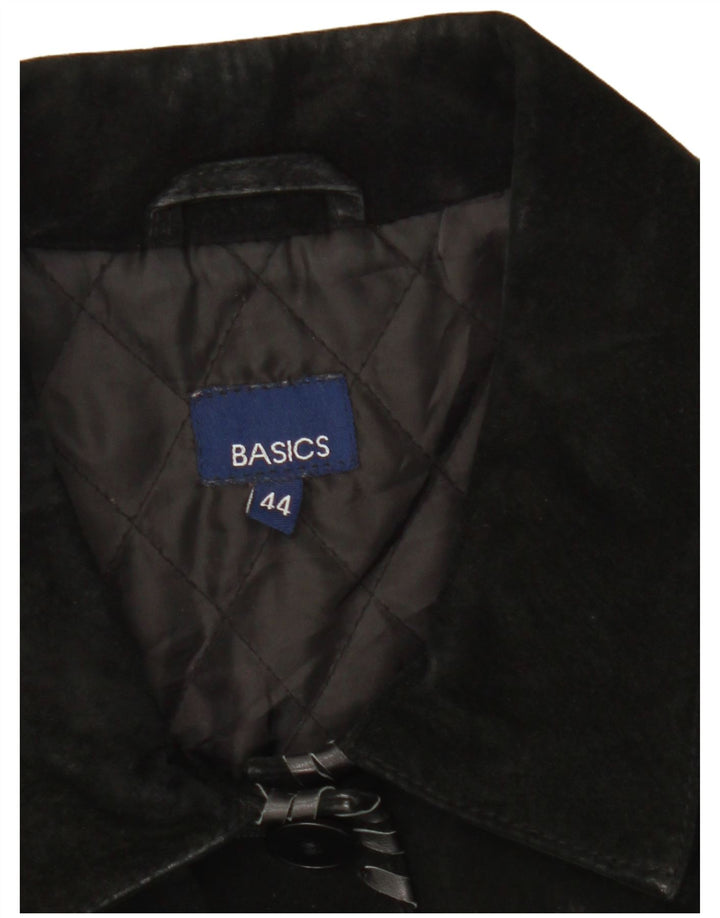 Basics Γυναικείο Suede Jacket UK 12 Medium Black Leather