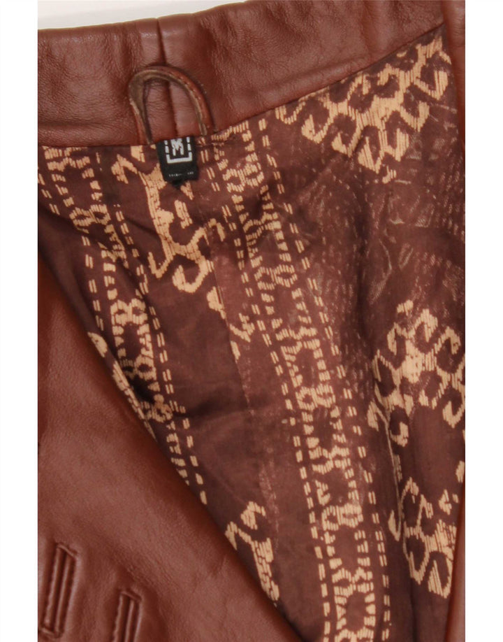 Vintage Γυναικείο Oversized Δερμάτινο Παλτό UK 14 Δερμάτινο Μεσαίο Καφέ
