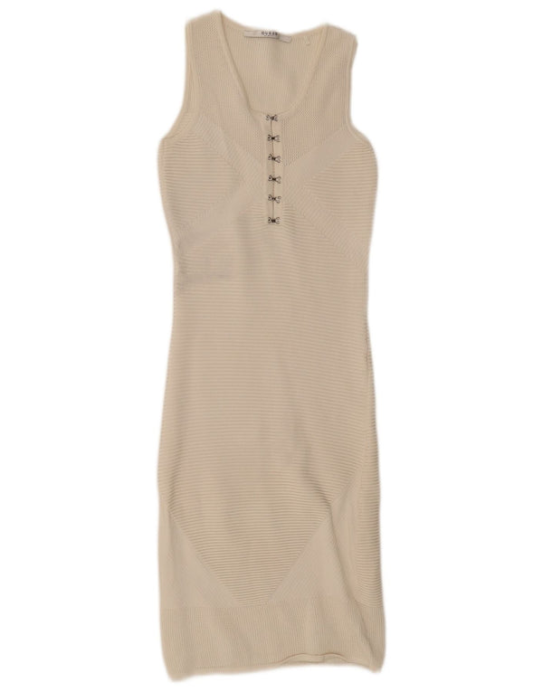 Guess Γυναικείο Crochet Αμάνικο Bodycon Φόρεμα UK 4 XS Λευκό
