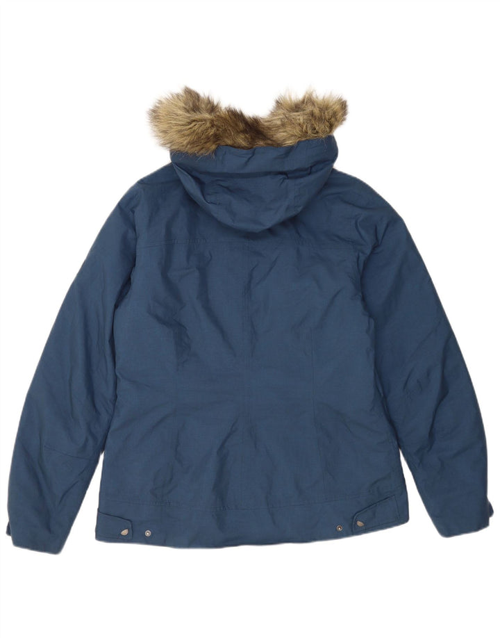 Jack Wills γυναικείο μπουφάν με κουκούλα αντιανεμικό UK 12/14 Medium Navy Blue