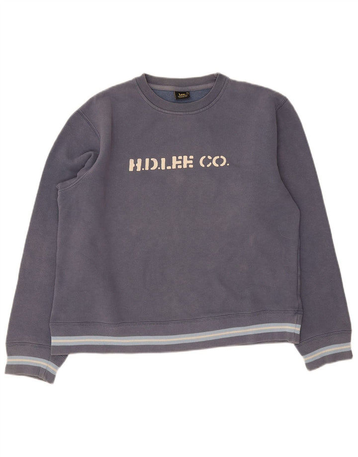 Γυναικείο γραφικό φούτερ Lee Jumper UK 14 Medium Navy Blue Colourblock