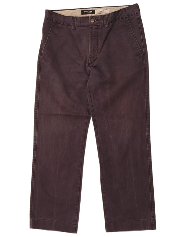 Ανδρικό παντελόνι Chino Dockers Slim Fit W33 L28 Navy Blue Cotton