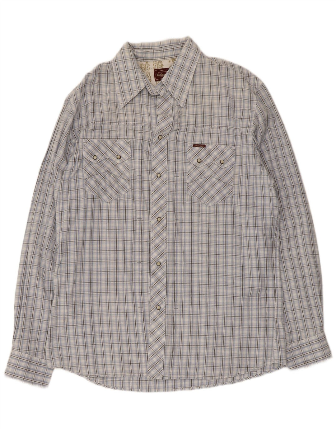Ανδρικό πουκάμισο Marlboro Classics 2XL Blue Check Cotton