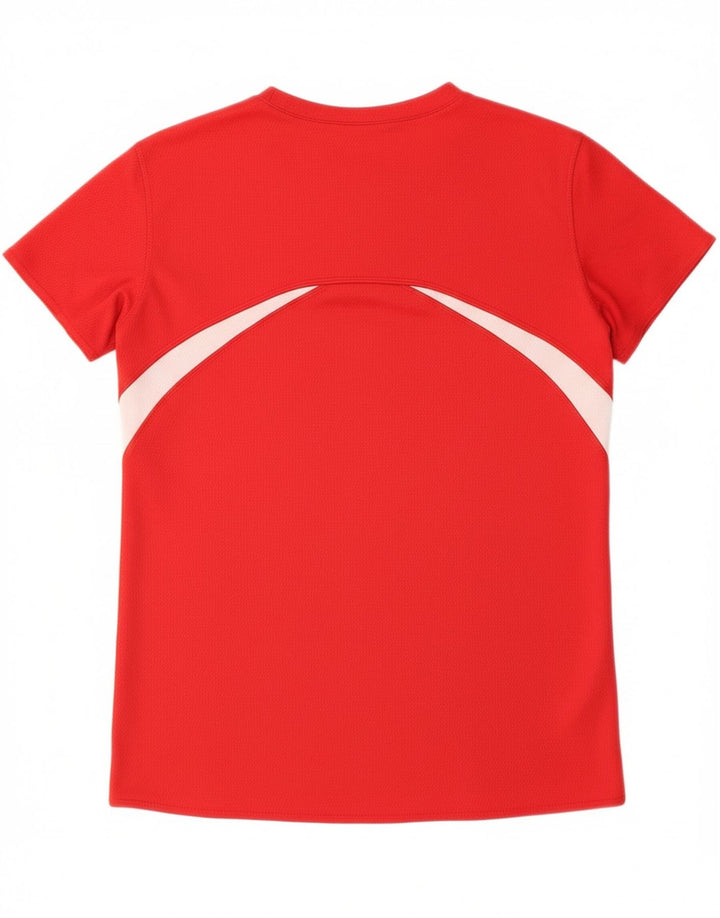 ADIDAS Womens T-Shirt Top UK 12 Medium  Red Colourblock Polyester Vintage Adidas and Second-Hand Adidas from Messina Hembry 