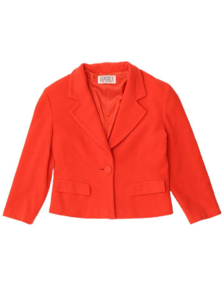 Armorica Γυναικείο Μπουφάν Blazer 1 Κουμπί IT 44 Μεσαίο κόκκινο μαλλί