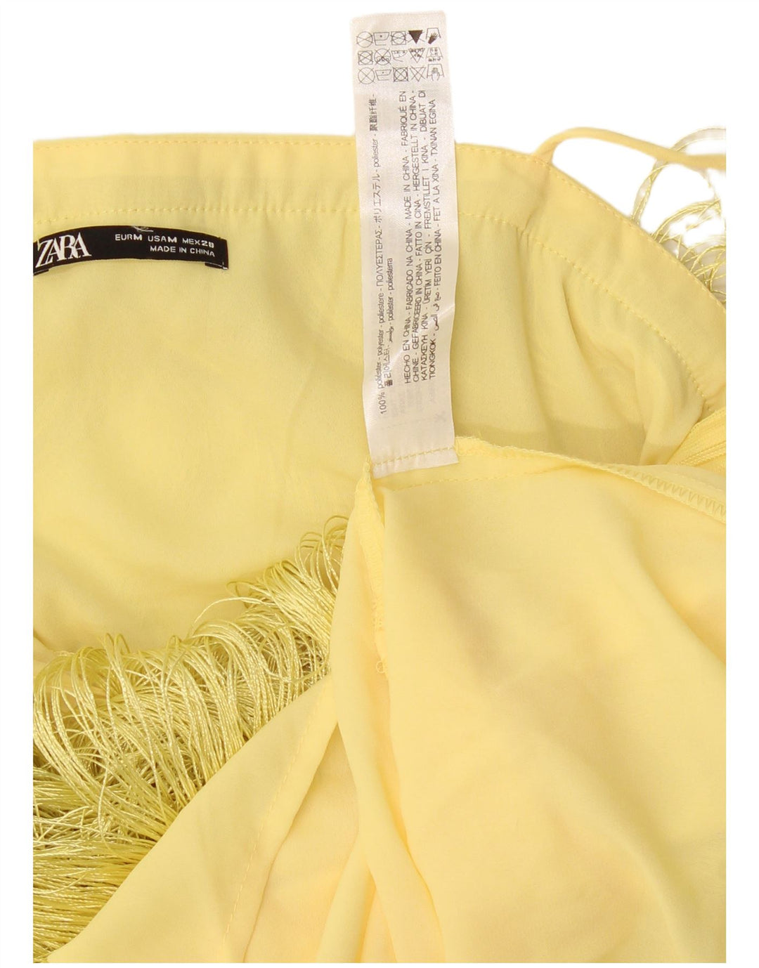 Zara Γυναικείο φόρεμα Charleston UK 12 Medium Yellow Polyester