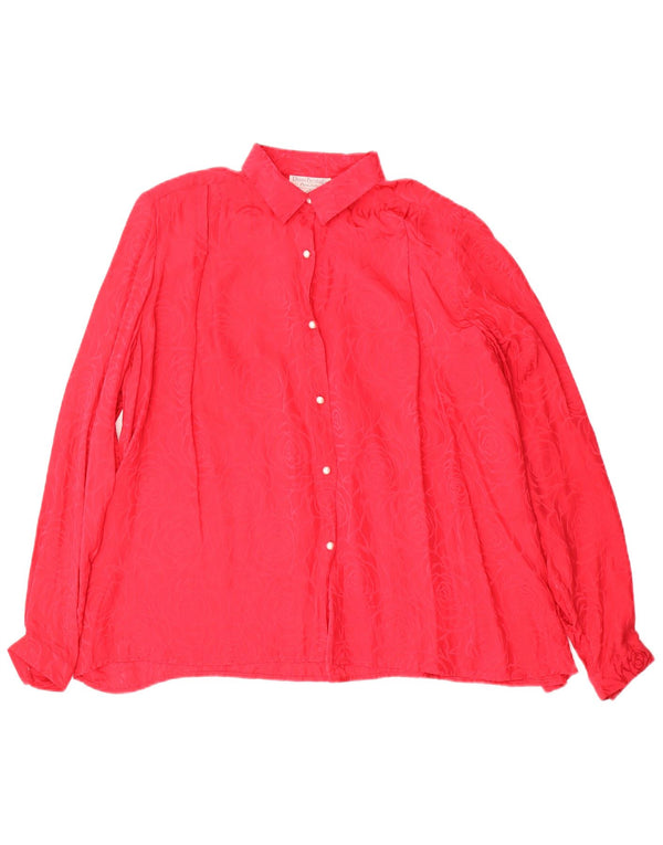 DIANA BENTALLS Womens Oversized Shirt Blouse IT 44 Medium Red Floral Silk